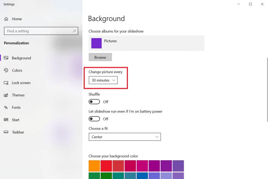 select Change picture every option timing. How to Setup 3 Monitors on a Laptop