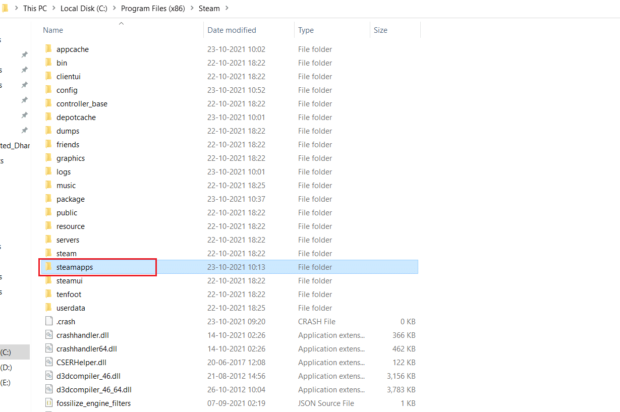 double click on steamapps folder