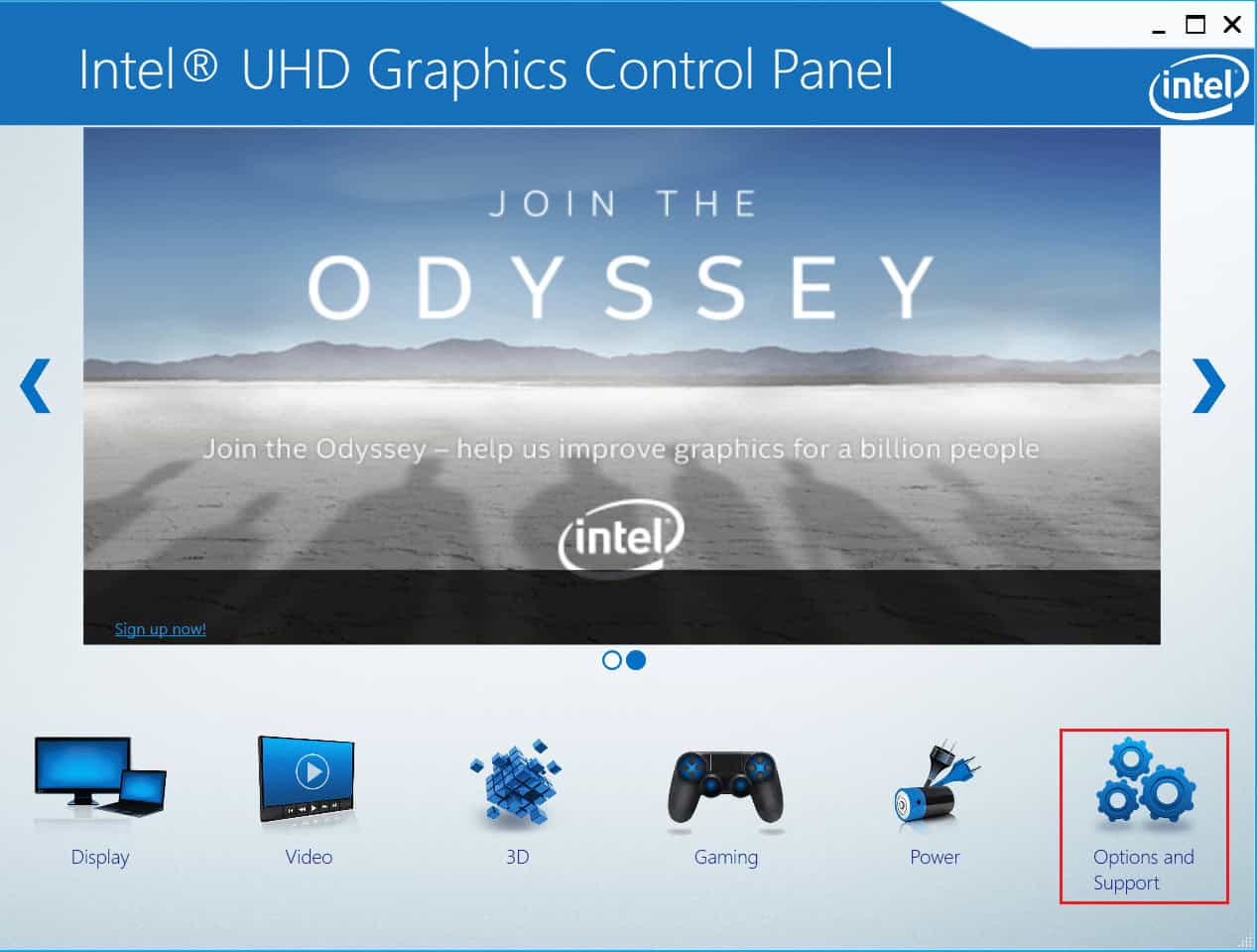 select options and support in intel graphics control panel. What is hkcmd