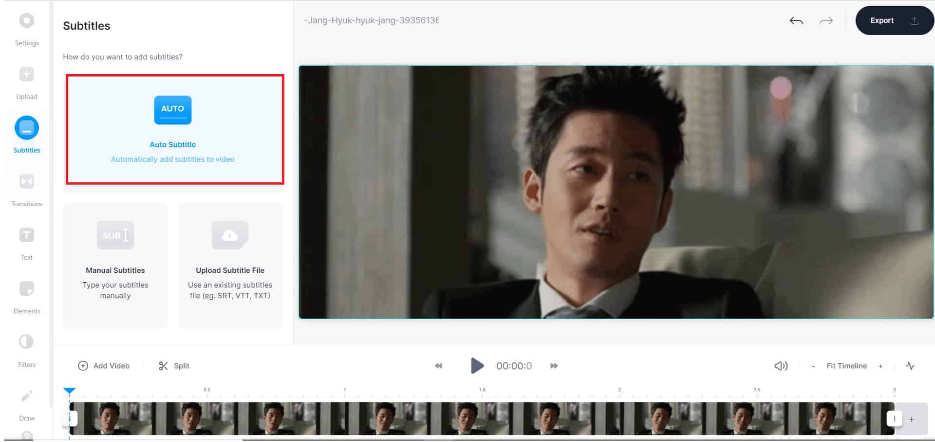  Click on Auto Subtitle option | How to Add Subtitles to a Movie Permanently