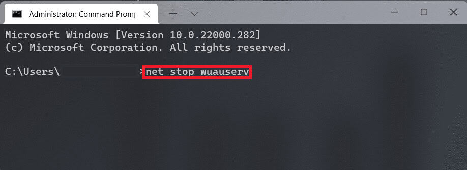 command to stop wuauserv in Command prompt window | Windows update failed with error 0x80242016