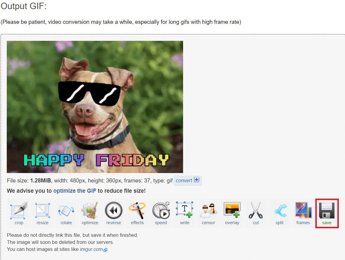 Save option to download the Gif file. How To Save Gif from Twitter On Android And Computer