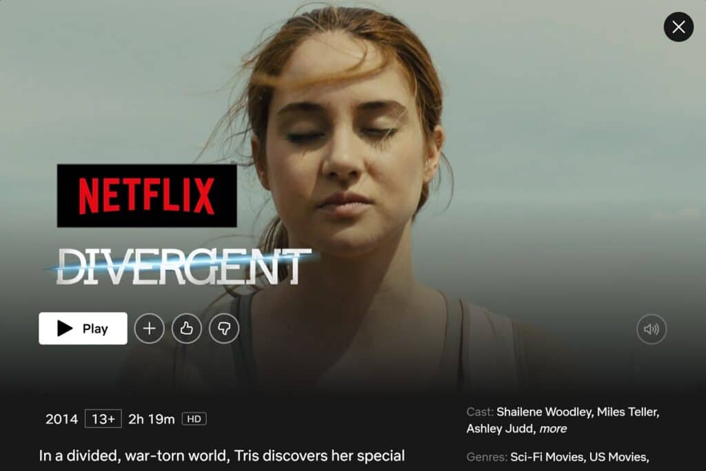 Is Divergent on Netflix