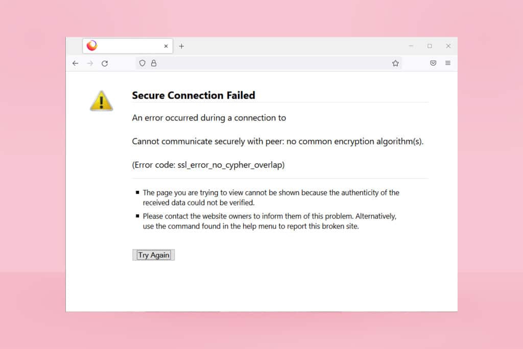 Fix Firefox SSL_ERROR_NO_CYPHER_OVERLAP in Windows 10