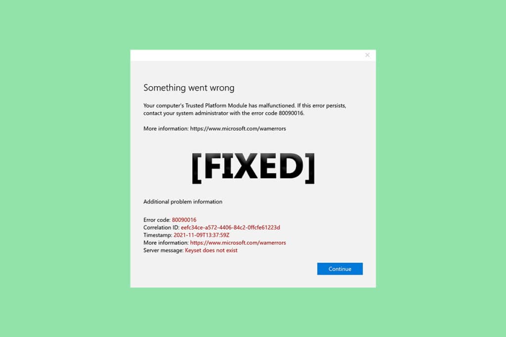 Fix Trusted Platform Module 80090016 Error