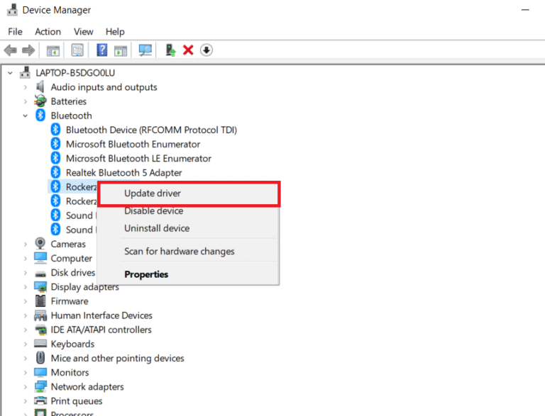 Fix Bluetooth Driver Error in Windows 10 – TechCult