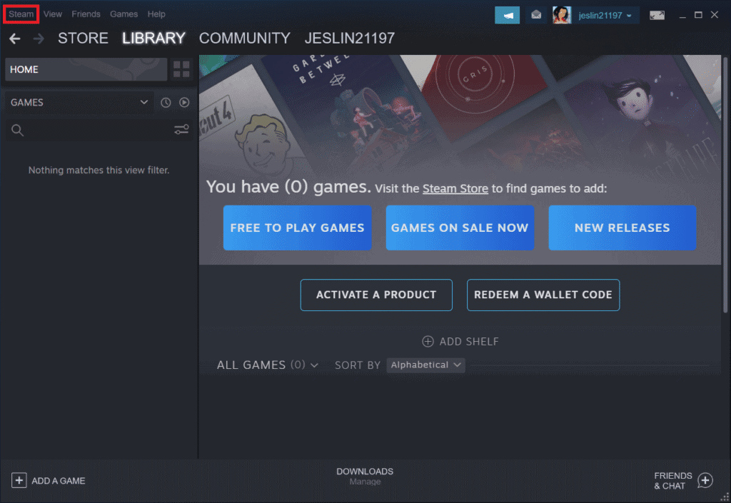 Fix Steam App Unavailable In Windows 10 TechCult Click On Steam At The Top Left Corner 1024x705 