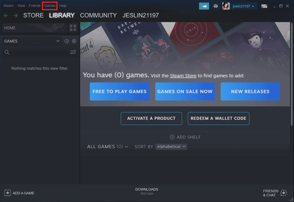 Fix Steam App Unavailable In Windows 10 TechCult Click On The Games At The Top 1024x705 