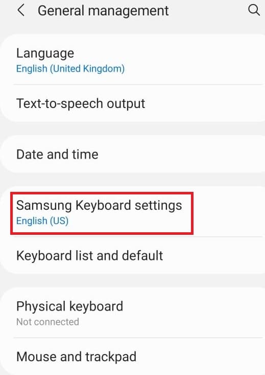  Ketuk pengaturan Keyboard Samsung.