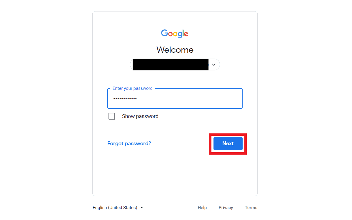  masuk lagi dengan akun Google Anda Email dan Kata Sandi dan klik Berikutnya untuk memulai penghapusan data ponsel