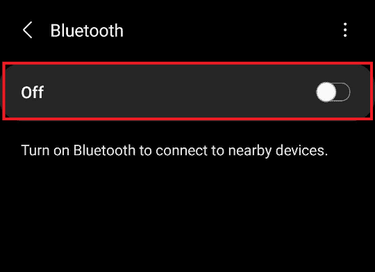  Ketuk opsi sakelar Bluetooth untuk Mengaktifkan Bluetooth untuk terhubung ke 