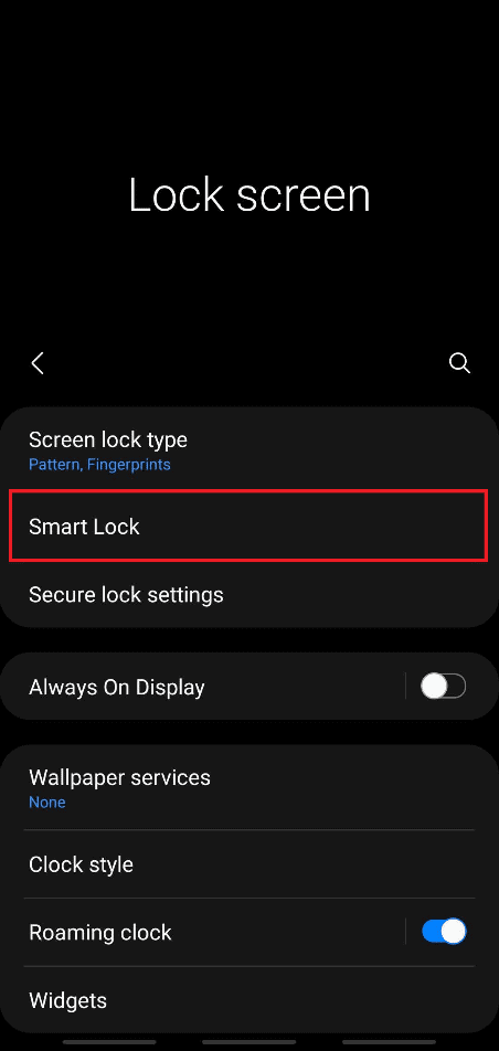  Ketuk opsi Smart Lock