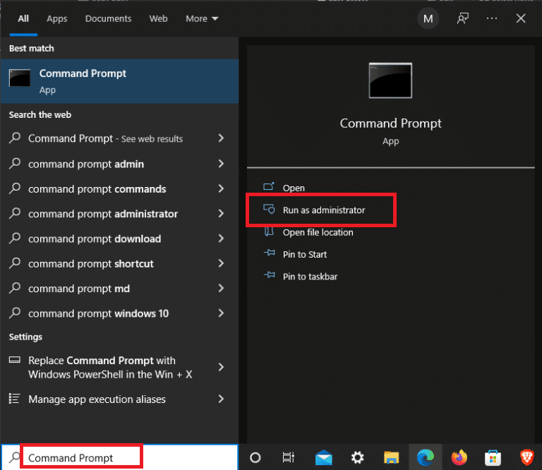 open Command Prompt as administrator