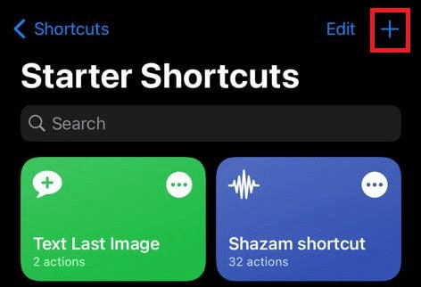 Tap on the Add icon from the top-right corner