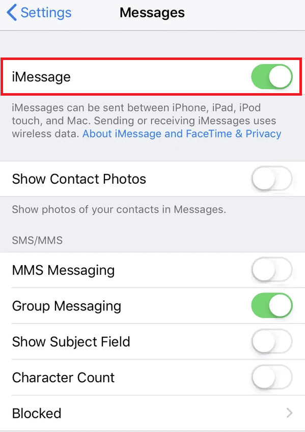 Как подключить imessage на айфон Fix iMessage Needs To Be Enabled To Send This Message - TechCult