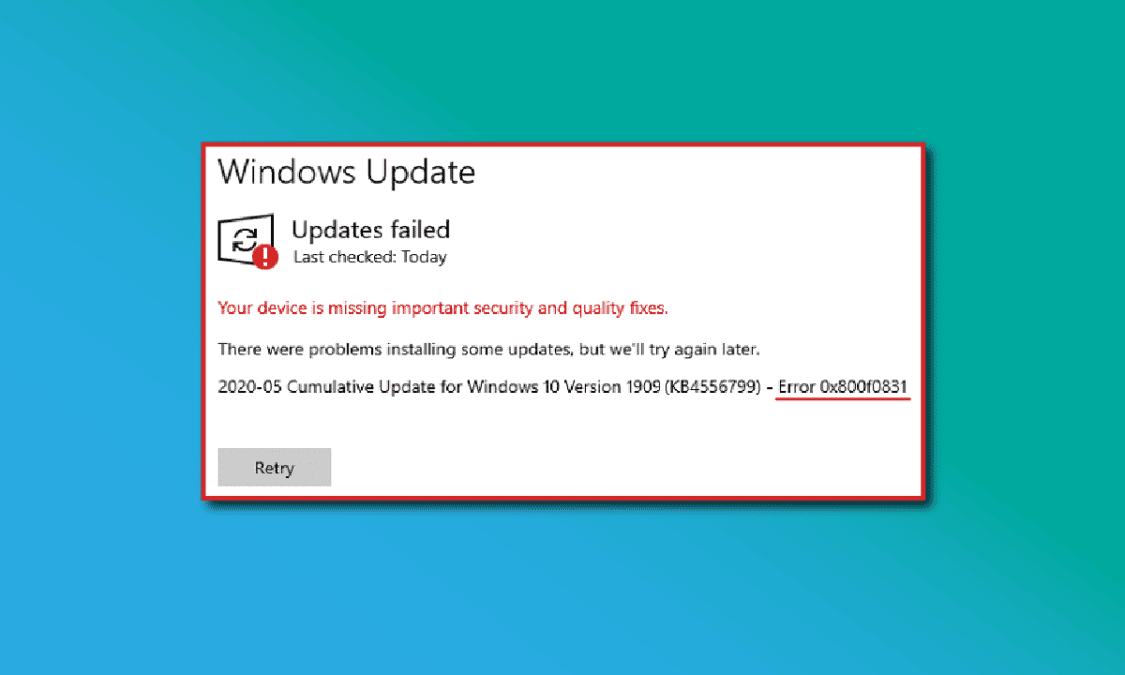Fix 0x800f0831 Windows 10 Update Error - TechCult