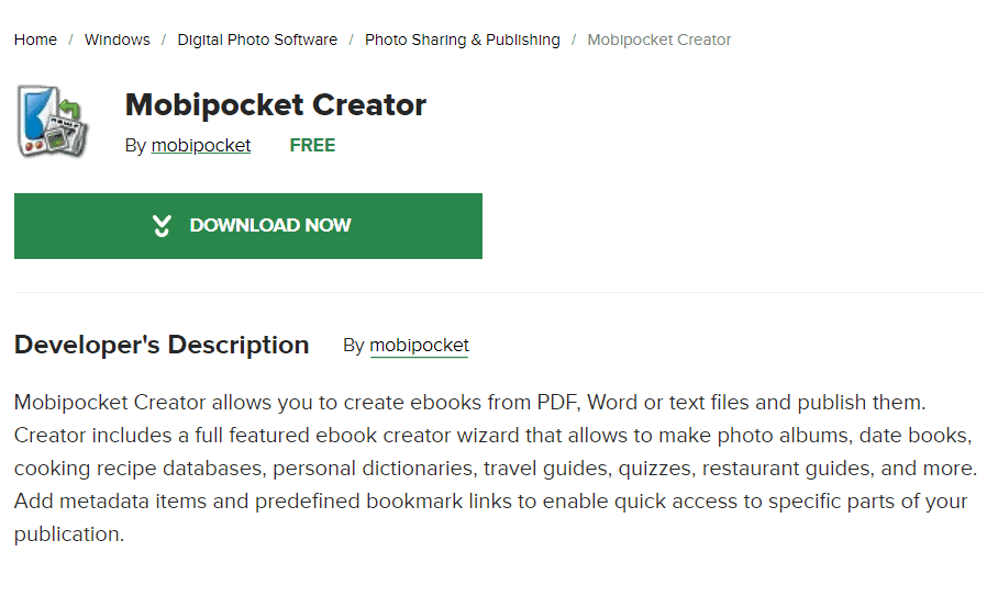 Mobipocket eBook Creator 