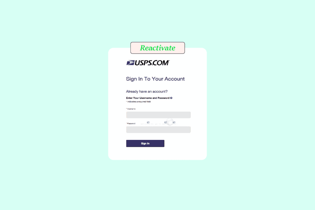 How to Reactivate USPS.com Account