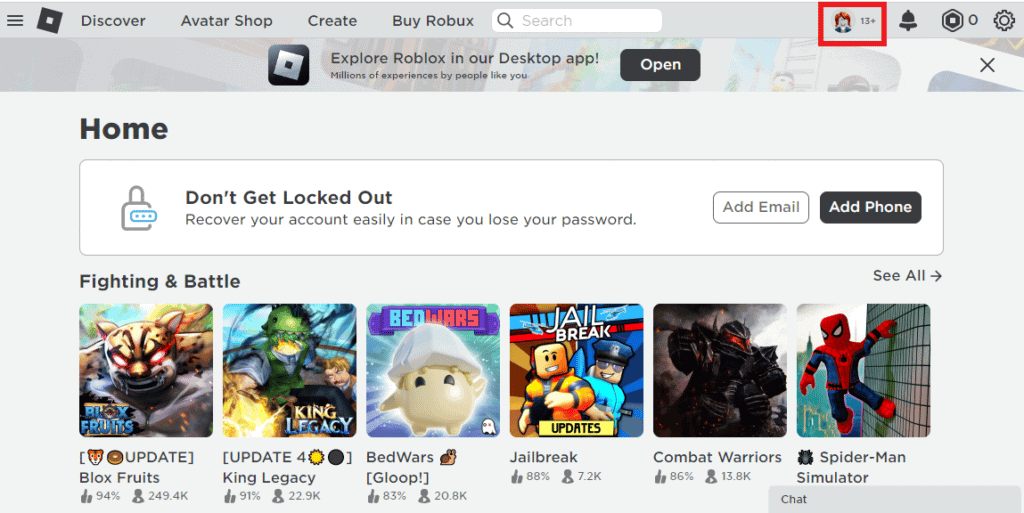How To See Your Favorite Items On Roblox TechCult Click On Your Username 1024x513