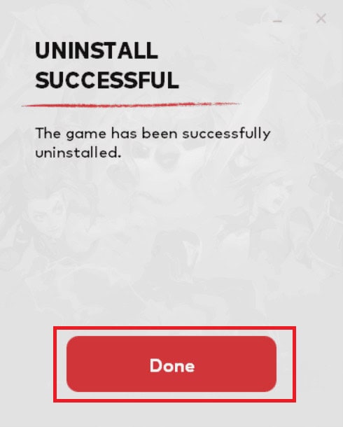 click on Done | League of Legends error code 003