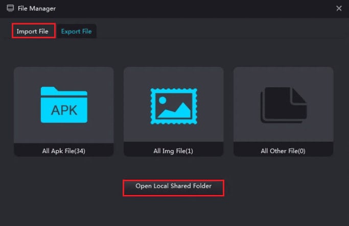 click on Open Local Shared Folder