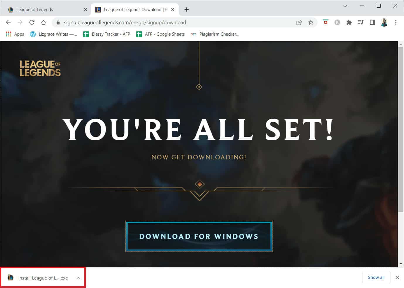 Click on the downloaded installer file to install and run the game | fix League of Legends error 003