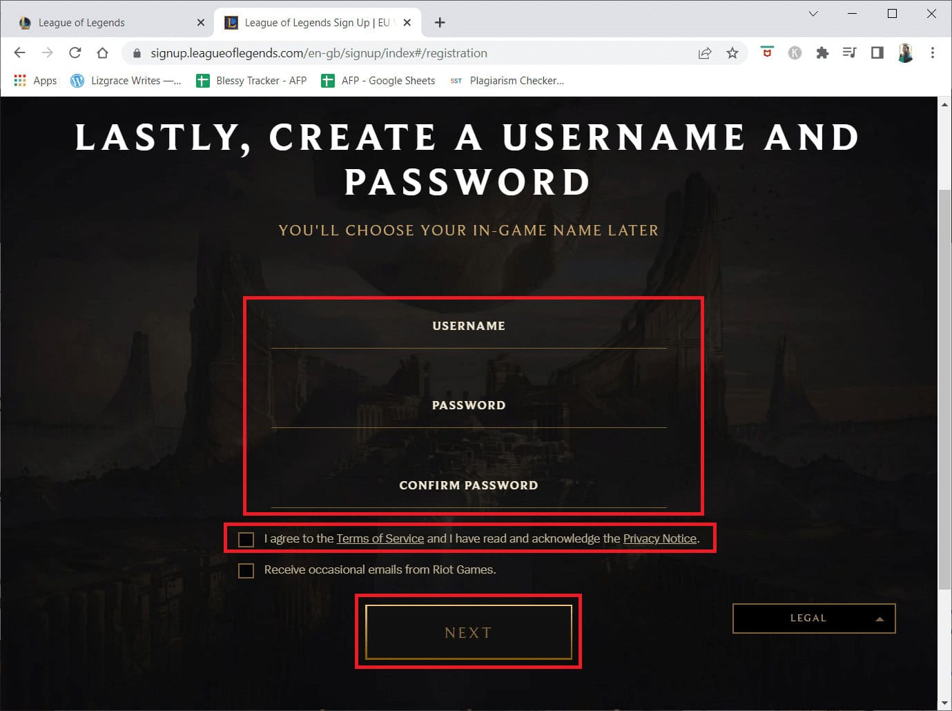 click on NEXT