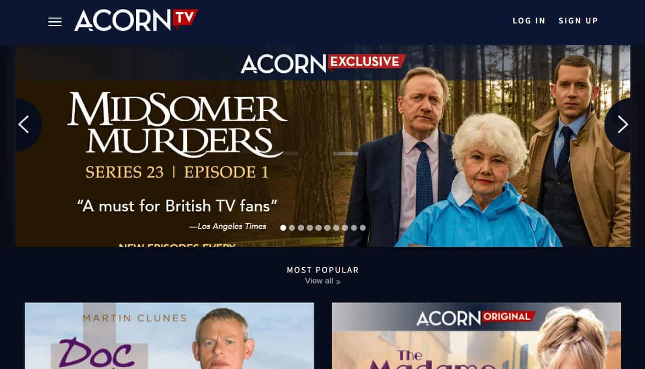 Acorn TV website