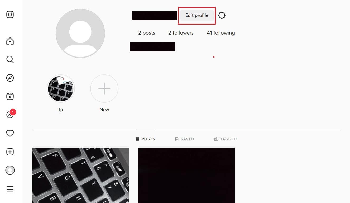 Click on Edit profile | How to Change Your Email on Instagram