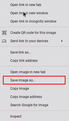 Click on Save image as...