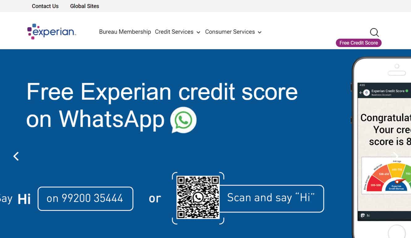 Experian official website
