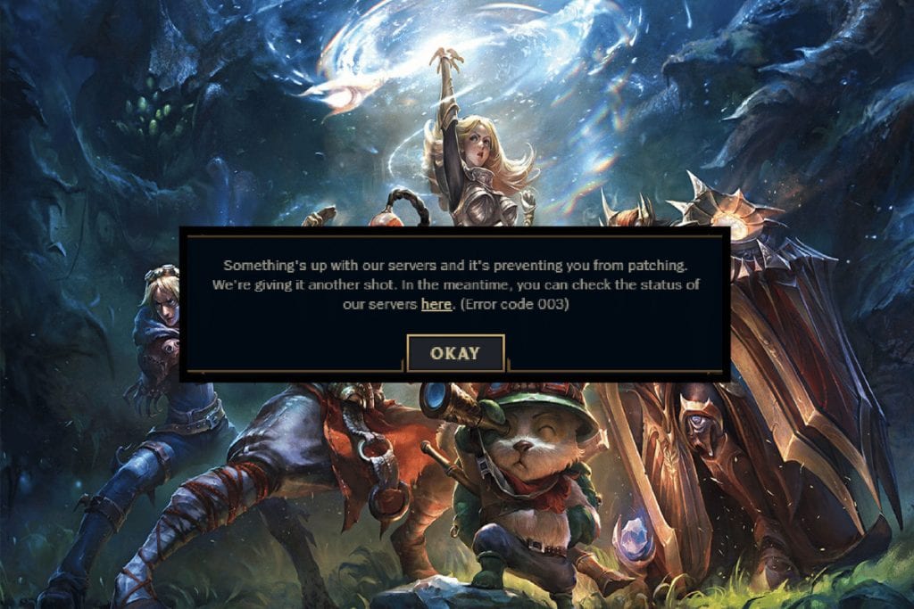 How to Fix League of Legends Error Code 003