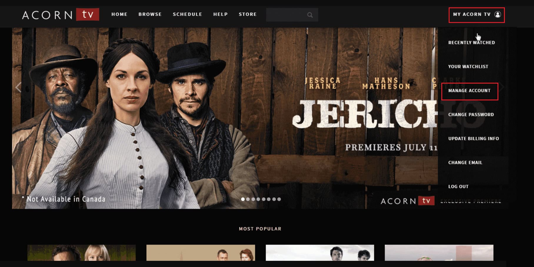 MY ACORN TV - MANAGE ACCOUNT | Acorn included with Amazon Prime