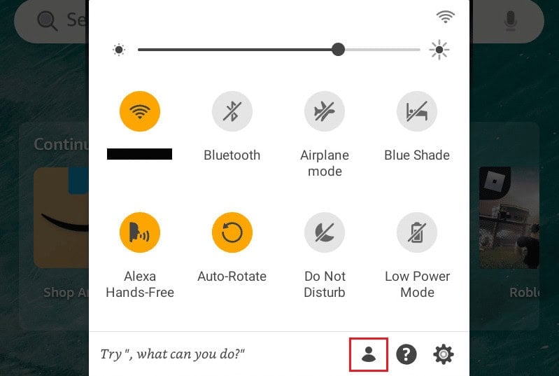 Swipe down once again to open the menu tray and tap on the profile icon