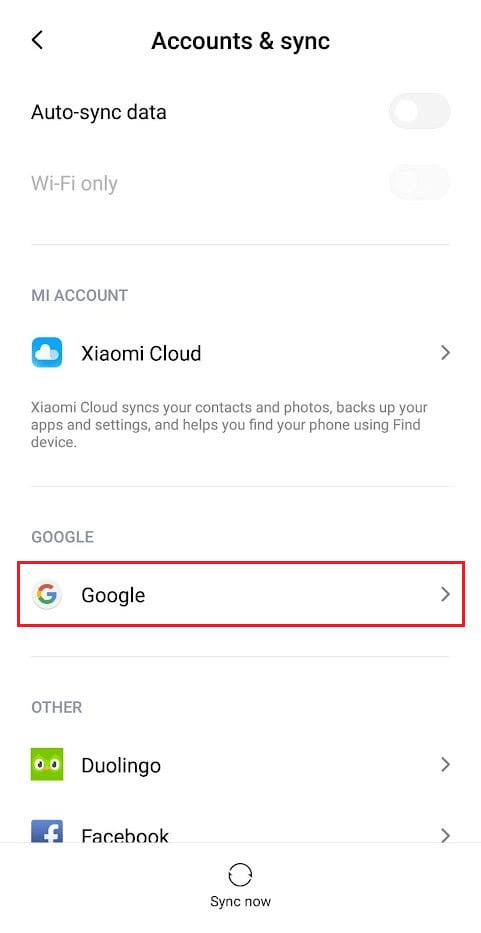 Tap on Google