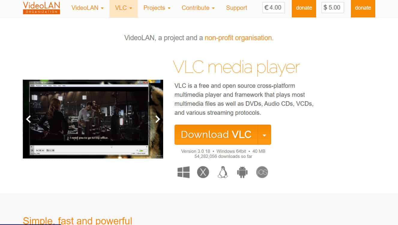 VLC website