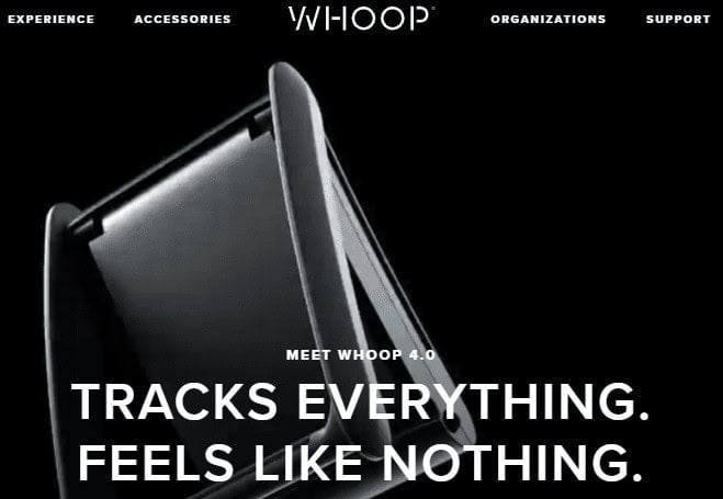 Whoop webpage