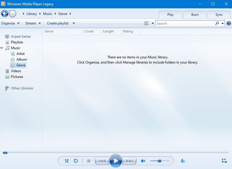 Windows media player