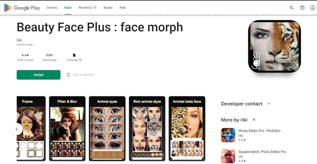 beauty face plus playstore 