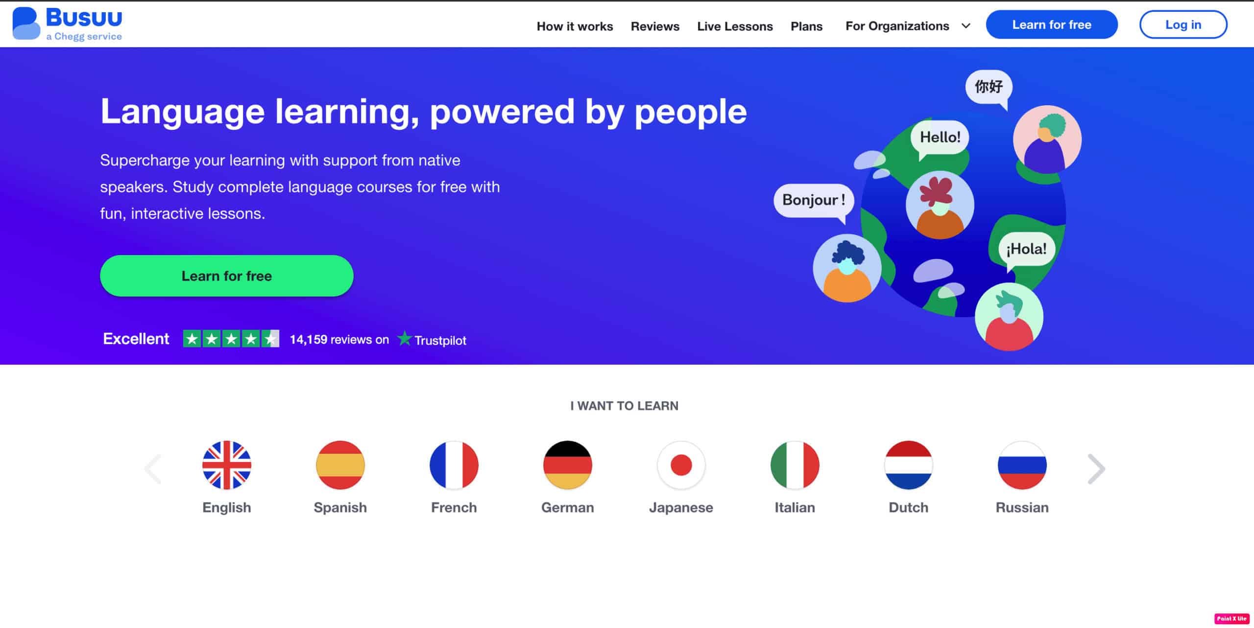 Busuu homepage
