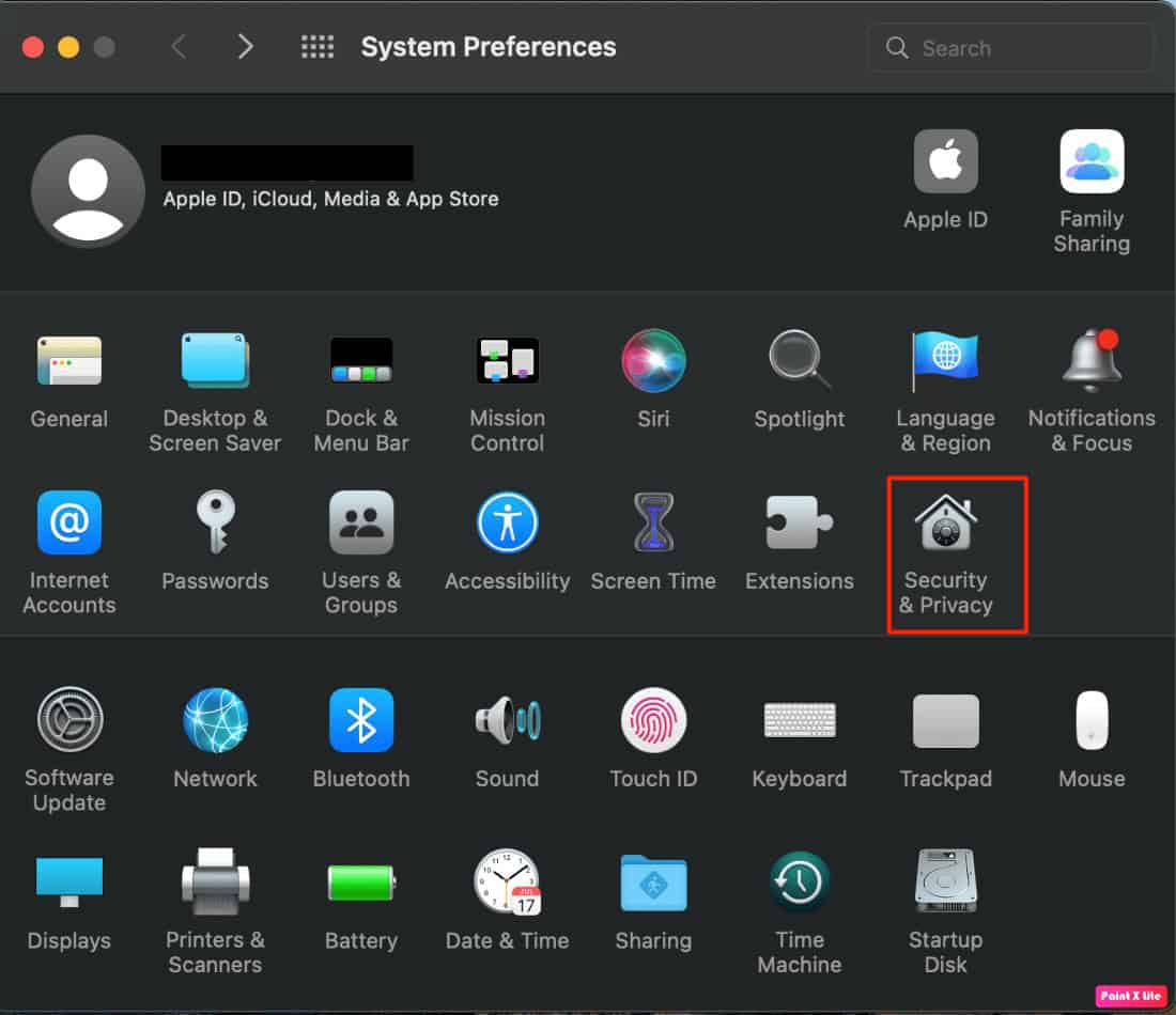 choose security and privacy option