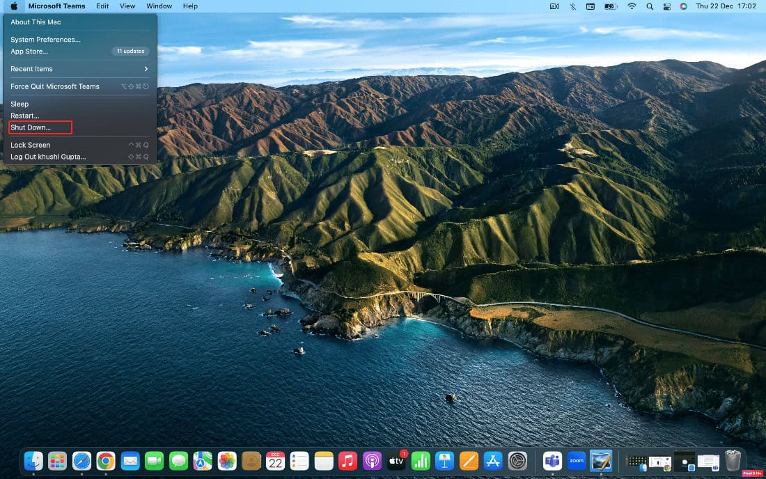 choose shut down option | How to Fix macOS Monterey Wi-Fi Network Issues