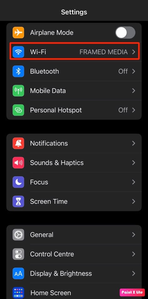 choose wifi option