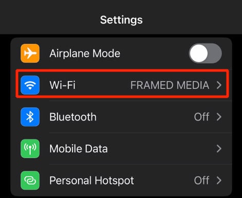 choose wifi option | How to Fix Snapchat Filters Not Working on iPhone