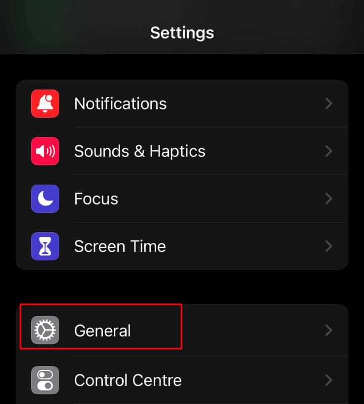 tap on General