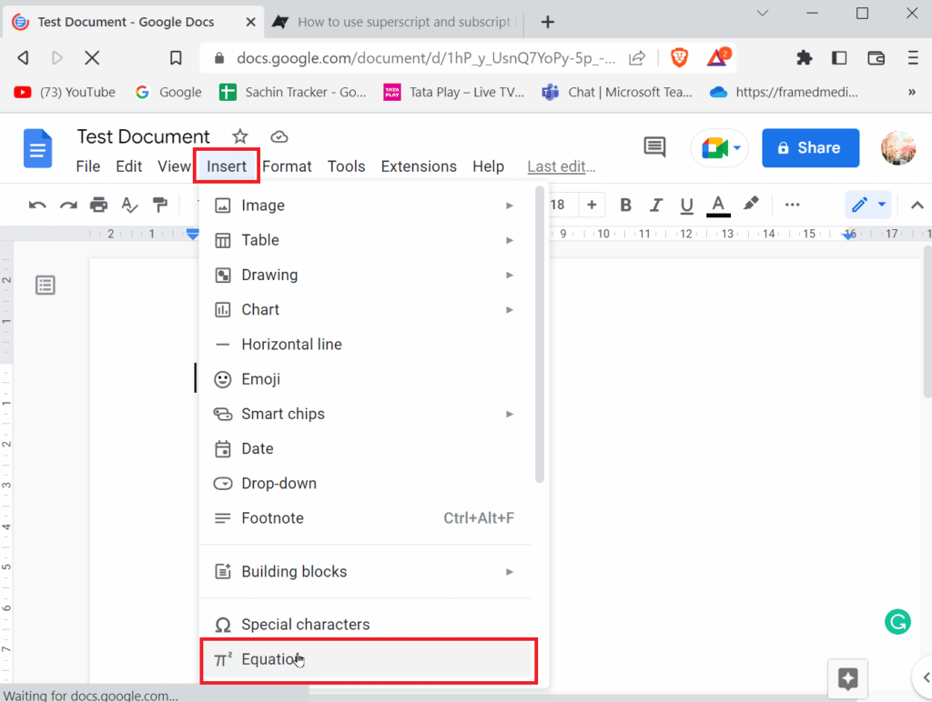How to Add Arrows, Superscript and Symbols in Google Docs – TechCult