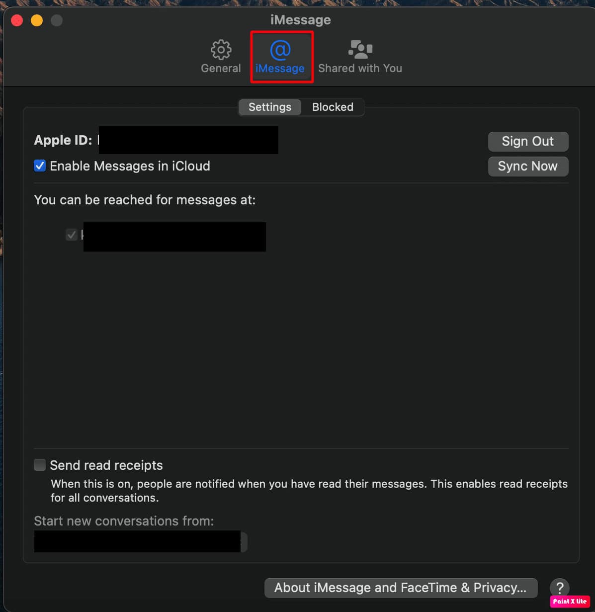click on imessage option | How to Fix iMessages Not Syncing on Mac
