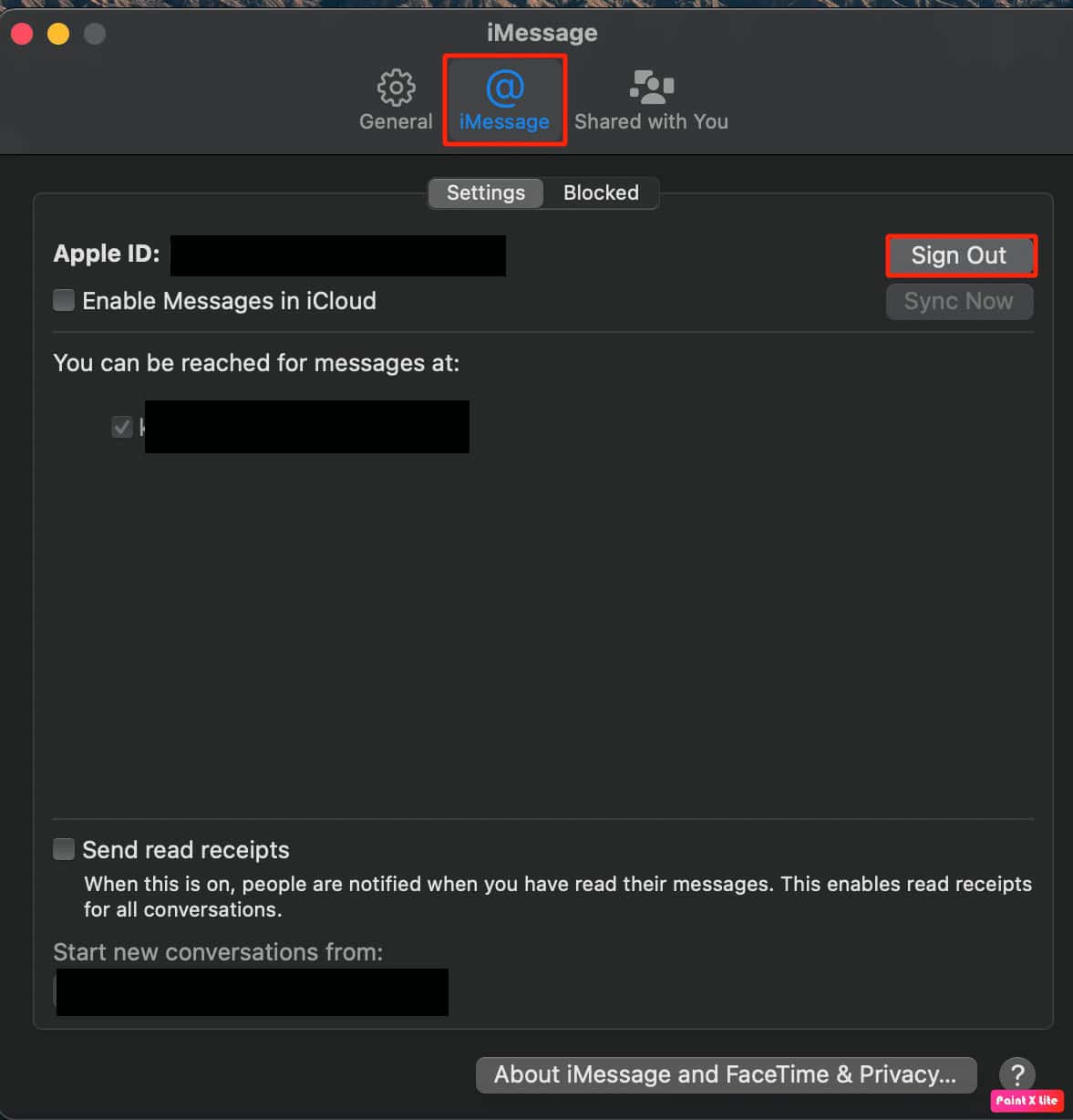 click on imessage then select sign out | How to Fix iMessages Not Syncing on Mac