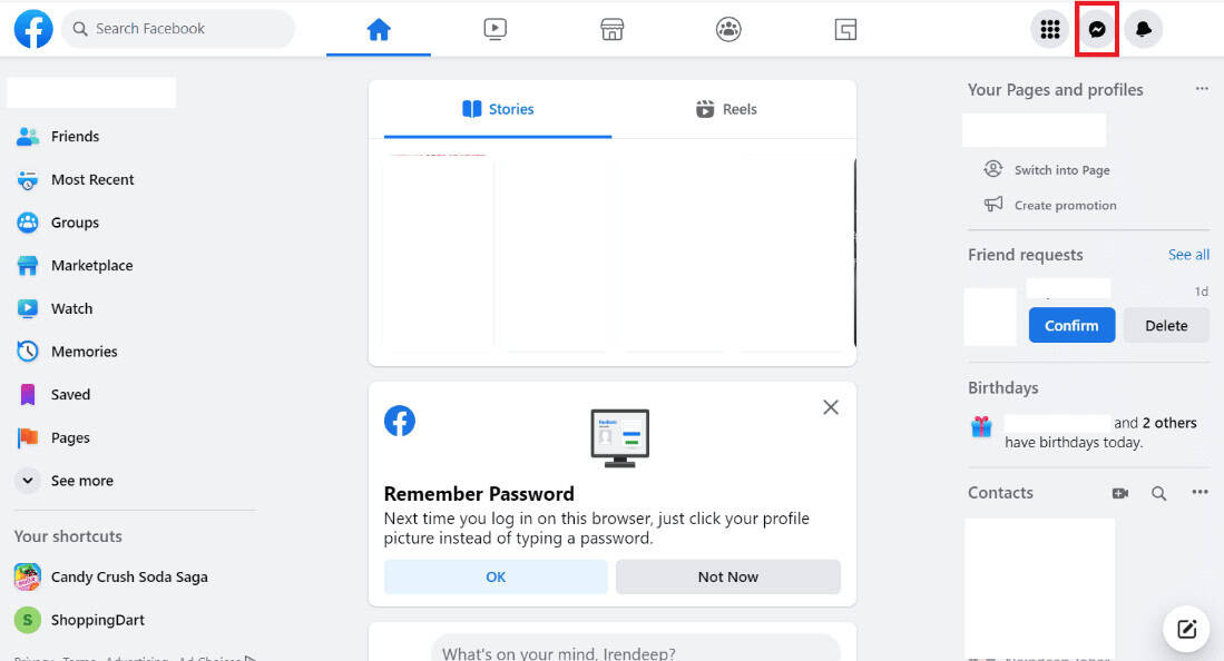 Click on the Messenger icon | Facebook wave feature and emoji on messenger