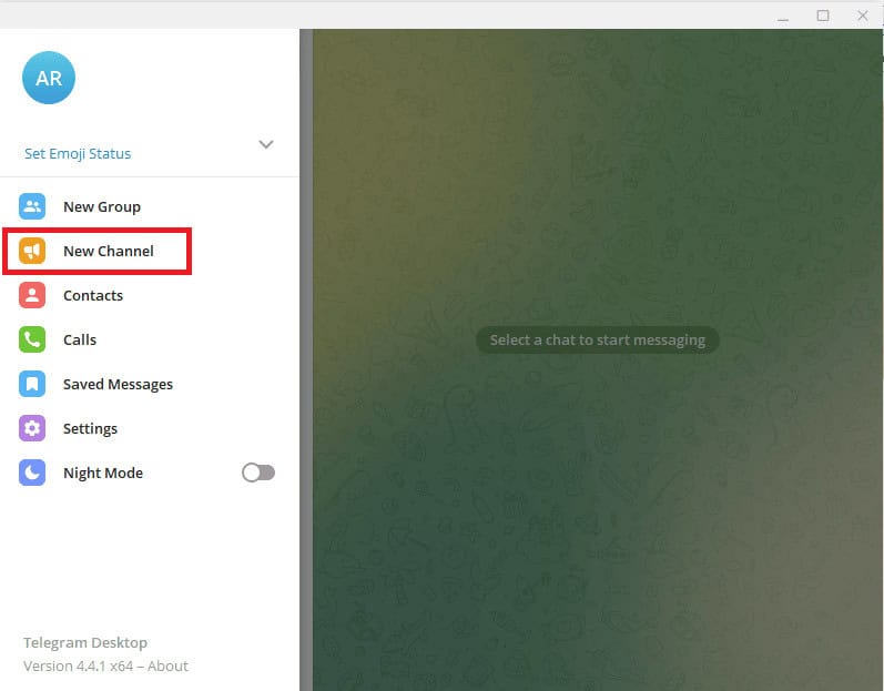 Click on the New Channel option